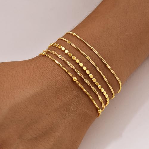 Striviio 14K Gold Bracelet Stack