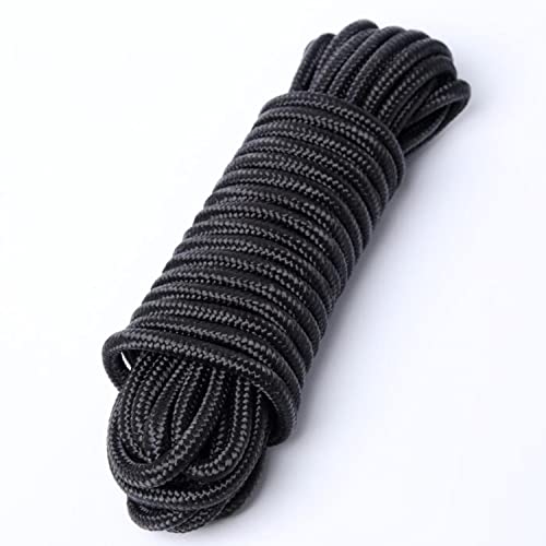 NorthPada 6mm 25 Meter Nylon Seil für Zelte Camping Wandern Utility Wäscheleine Krawatte Pull und Swing Schwimmende Anker Anlegen Boot Seil Dock Lines Kajak Kanu Schleppleine Schwarz