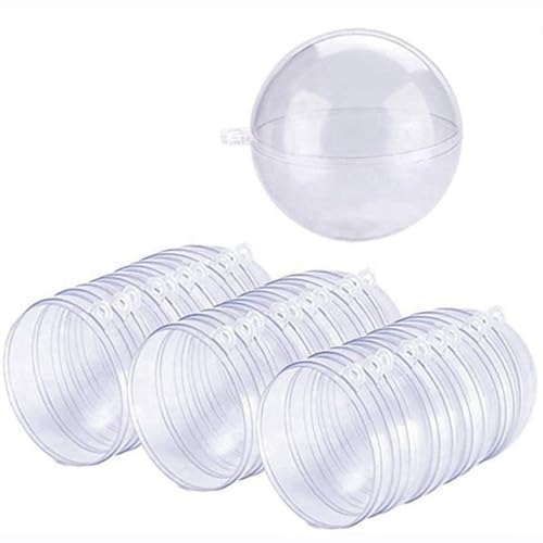 Boule transparente de Noël 70mm lot de 96 boules à remplir