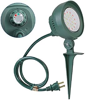 DEWENWILS Outdoor Floodlight with Stake Plug in Light Sensor Timer for Christimas, 6W