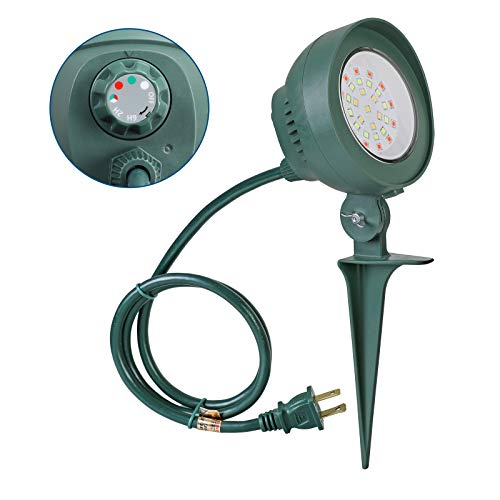 DEWENWILS Outdoor Floodlight with Stake Plug in Light Sensor Timer for Christimas, 6W