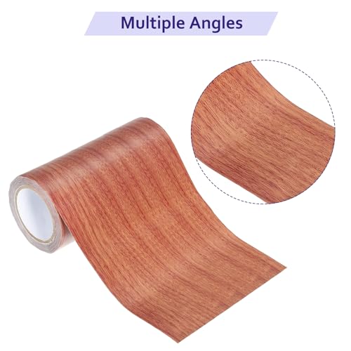 Image of Wood Grain Repair Tapes - Self-Adhesive Realistic Textured Repairing Tapes Patches for Floors Tables Cupboard- 6 inch X15' Size- Red Oak