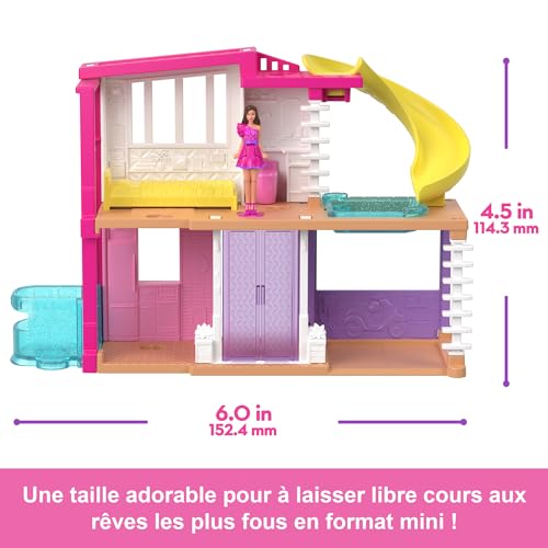 Barbie Coffrets Maison de Poupée Mini BarbieLand comprenant la Maison de Rêve de Barbie en petit format une poupée Barbie surprise de 3 8 cm du mobilier des accessoires + HYF46 - vue 4