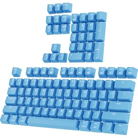 PWNAGE Ultra Custom PBT Doubleshot Keycap Set - Double Shot PBT Shine Through Full Size Keyboard Keycaps (Blue) Cover