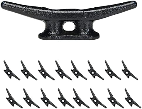 Simplified Living 4" Dock Cleat | Weatherproof Electrophoretic Coated Cast Iron 4 Inch Black Boat Cleat Tie…