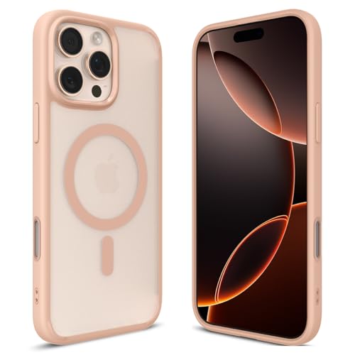 Spigen Funda para iPhone 16 Pro, Ultra Hybrid T MagFit [Cubierta habilitada para Control de Cámara] Compatible con MagSafe - Titanio Rosa Translúcido
