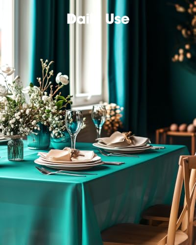 Image of Pureegg Plastic Table Cloth Disposable 54x108 Inch 20 Pack, Teal