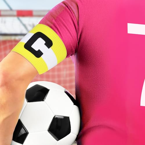 image for LIOOBO Captain C Arm Band: 2 Pack Football Captain Armbands, Elastic S