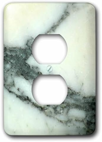 3dRose Like Veined White Marble print 2 plug outlet cover image 4
