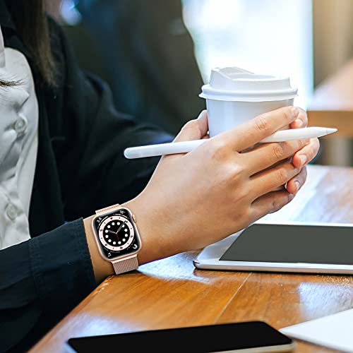 OULUOQI Compatible with Apple Watch Band Series 9, Ultra/Ultra 2, SE 8 7 6 5 4 3 2 1 38mm 40mm 41mm 42mm 44mm 45mm 49mm Women and Men, Stainless Steel Loop Replacement for iWatch Band