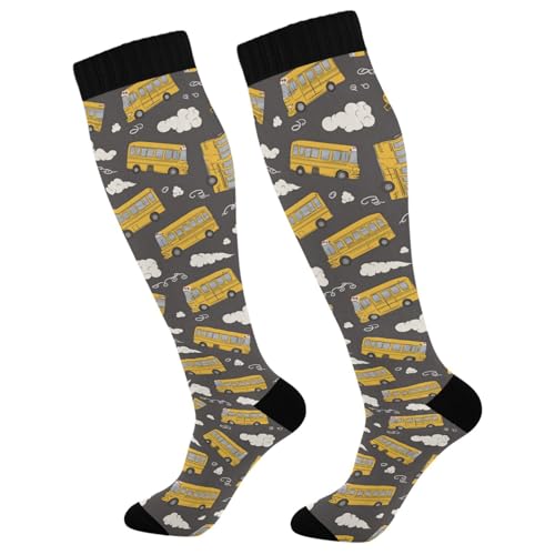 Image of Wusikd Pirate Skulls Compression Socks for Women and Men Circulation Cute Long Socks for Athletic Running 1