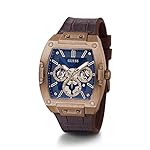 GUESS-Chronograph-Blue-Dial-Mens-Watch-GW0202G2-Genuine-Leather-Brown-Strap