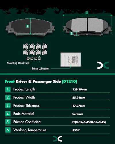 Image of SCITOO D1210 Ceramic Brake Pads Sets Front