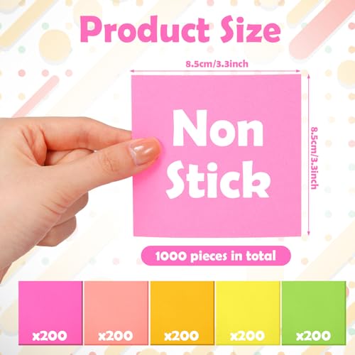 Bloc de notes de bureau non adhésif Resurhang : mini bloc-notes multicolore 1000 pièces - 2