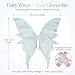 YKW Fairy Wings for Adult Women,31.5"x29" Butterfly Cosplay Wings with Lace Gloves,Organza Costume Wings for Halloween Party (White (White + Light Blue))