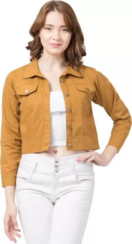 FUNDAY FASHIONWomen Cotton Blend Solid Standard Length Casual Jacket