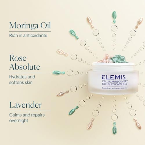 ELEMIS Skin Bliss Capsules – Antioxidant-Rich Anti-Aging Day & Night Face Oils, Purify, Replenish & Nourish the Skin, Skincare Serum Capsules for Face