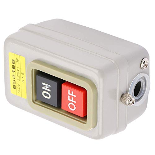 Bs216B 110/220/380V Push Button Switch On/Off Start Stop Switch 3 Phase Self Lock Mechanical Equipment Switches For Electric Tools #TOP4