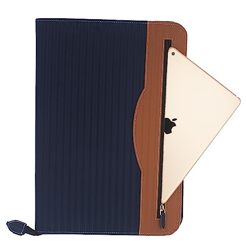 Image of Professional PU Leather Multipurpose B4 Size Front Zip Lock Design Document Holder 20 Leafs Zipper File Folder Organizer for Certificates, Marksheets, Degrees, Interview Portfolio (Brown)
