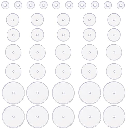COYUN 40pcs Silicona Trasero Piercing Oreja Transparente Discos Espaldas de Silicona para Estabilizar y Prevenir que los Pendientes se Aflojen en la Parte Posterior(3mm/ 5mm/ 7mm/ 9mm)