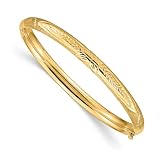 IceCarats 14K Solid Yellow Gold Florentine Hinged Bangle Bracelet
