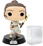 POP Star Wars: The Rise of Skywalker - Rey with Yellow Lightsaber Funko Pop! Vinyl Figure (Bundled with Compatible Pop Box Protector Case) Multicolor 3.75 inches