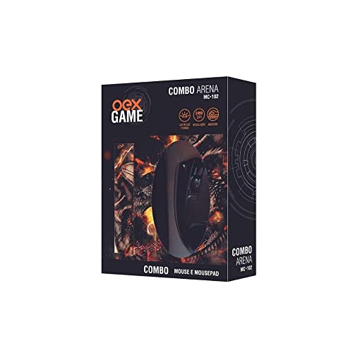 Combo Gamer Arena - Mouse Gamer 2.400 DPI + Mousepad 290X230 MM - OEX