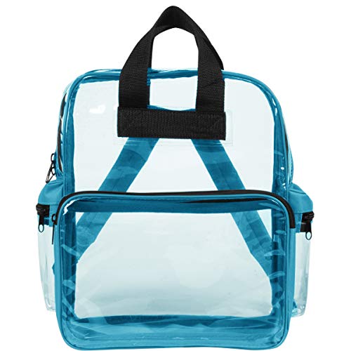 Nufazes Clear Backpack - See Through Daypack Clear Backpacks Teal #TOP5