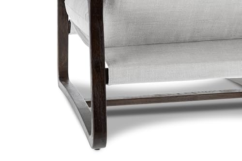 Sillón Curvado Madera Natural Tela Neutra miniatura 7