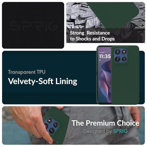 Image of SPRIG Compatible with Moto Edge 60 Stylus Premium SilkTone Back Cover Drop Tested Shock Proof Mobile Case for Men, Women, Boys and Girls with Camera Protection (Dark Green)