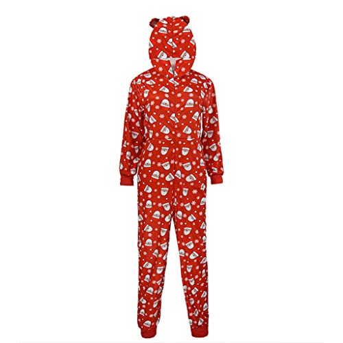 Family Pajamas Matching Sets,Kid Mommy Dad Christmas Hooded Romper Jumpsuit Family Sleepwear Outfits