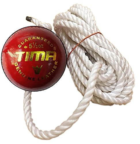TIMA White String Leather Practice Hanging Cricket Ball for Knocking Practice-image-9