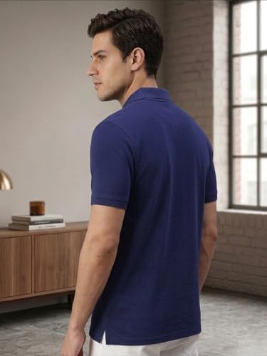 Image of Lux Cozi Men's Cotton Solid Polo Tshirt | Collar Tshirts | Half Sleeves | Stylish & Premium All Day Wear | Pack of 1