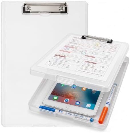 Prancheta A4 com Armazenamento, Clipboard Transparente com Compar...