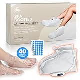 LivaClean Premium Heated Booties (1 Pair) & 40 PCS Plastic Liner/Covers - Foot Warmers for Spa Treatments, Warming Booties, Dual Temperature Settings, Feet Warming Boots, Foot Heating Pad.