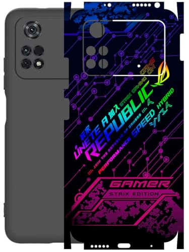 Image of AtOdds - Full Body Back Screen Guard Protector Film - Lamination Wrap Skin Sticker Compatible with Poco M4 PRO (4G) | Scratchproof Matte Finish (Gamer)