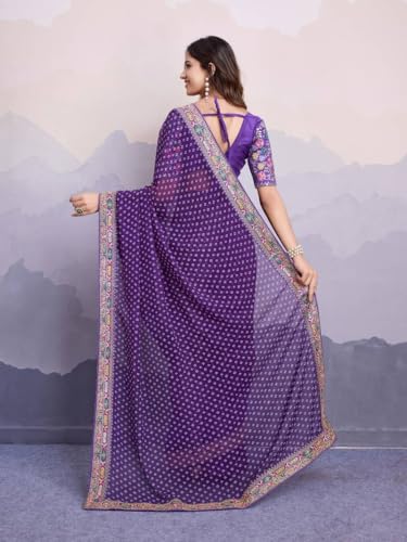 QUEDDY'S georgette bandhani saree – image 3