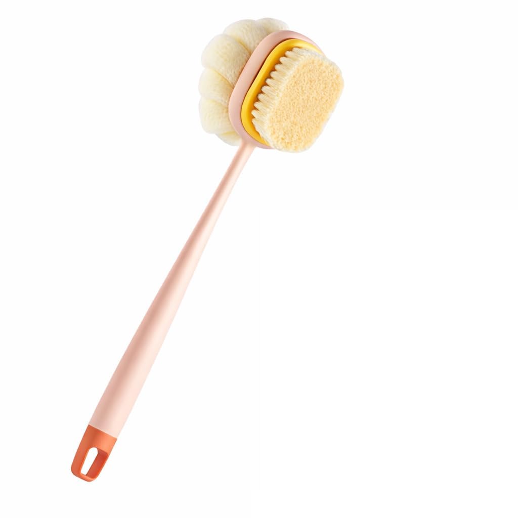Bath Body Brush with Round Handle | Soft Bristle Shower Scrubber for Wet & Dry Brushing | Exfoliating Body Massage Brush for Back, Arms & Legs | Gentle Skin Cleanser for Men & Women-image-8
