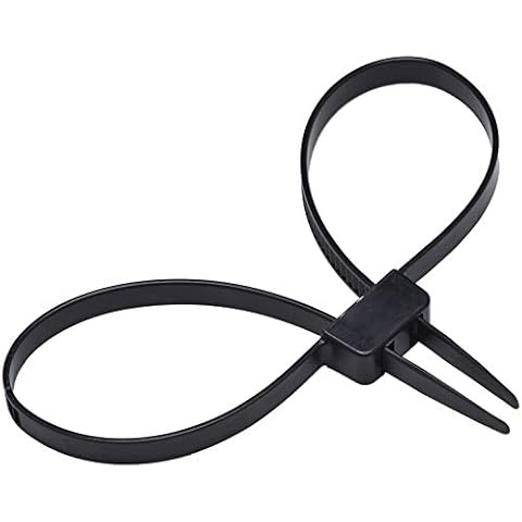 10 PCS Heavy Duty Strong 250-lb Police Zip Tie Handcuff Nylon Double Locking Cuffs Disposable Black Plastic Cable Tie, 27.5" Long Cover