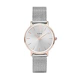 Cluse Watches for Women Minuit Series 38mm Silver Tone Face with Delicate Chain Link Band Featuring Precision Japanese Quartz Movement. Classic Elegance; Quality Without Compromise CL30025