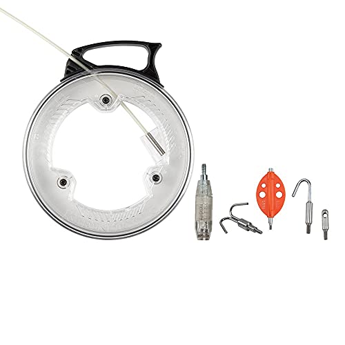 Klein Tools 80050 Fish Tape, Glow Fish Tape Kit With 20-Foot Fiberglass Tape, Illuminated Fish Rod Tip And Fish Rod Attachments, 6-Piece #TOP27