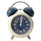 Diseño clásico con dos campanas: experimenta ese encanto atemporal de un reloj despertador tradicional con metal de alta calidad que te ayuda a despertar la hora incluso si tienes dificultades auditivas leves, campanas y martillos que producen un sonido extra fuerte