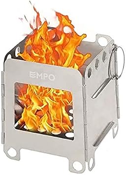 EMPO Camping Stove Portable Folding Wood Stove Lightweight Pocket Stove Backpacking Easy Convenient for Outdoor Garden