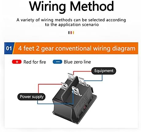 JINXM4 Pcs ON-Off Rocker Switch DPS 4 Pin Red Light AC 250V 16A 125V 20A with Waterproof Cover for Electrical Products
