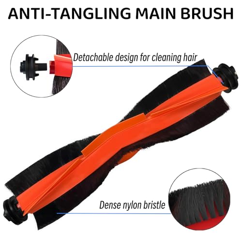 Image of Accessories Kit for Xiaomi S20 Plus S20+ Robot Vacuum Cleaner, 2 Main Brush, 6 HEPA Filters, 6 Side Brushes, 6 Mop Pads, Replacement Parts Spare Repair Attachments