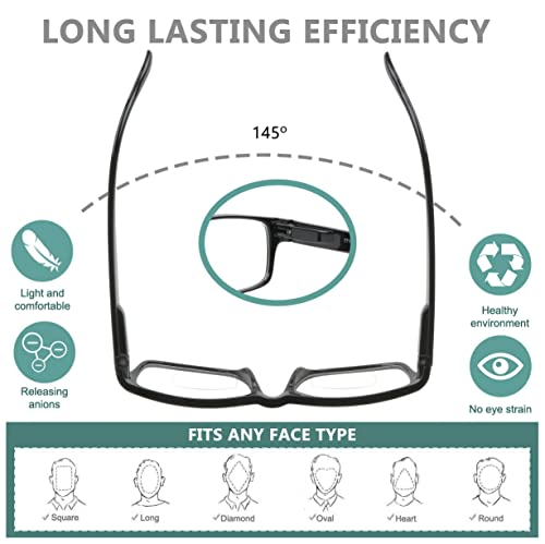 Bifocal Reading Glasses For Men And Women Rectangle Multifocal Readers With Spring Hinges Retro Design +1.75 #TOP2