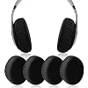 Flex Fabric Earpads Cover Protectors with Stretchable and Washable for Beats Studio 3/2 Bose QC35 25 15 and Other Headphones with 3-4 Inch Ear Cushions [ 2 Pairs ] Black