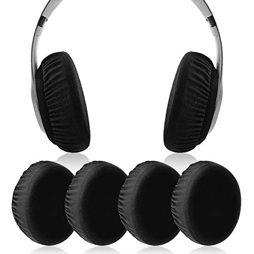 Cubiertas protectoras de almohadillas Flex Fabric con tela estirable y lavable para Beats Studio 3/2 Bose QC35 25 15 y otros audífonos con cojines de 3-4 pulgadas [2 pares] (Negro) miniatura 1