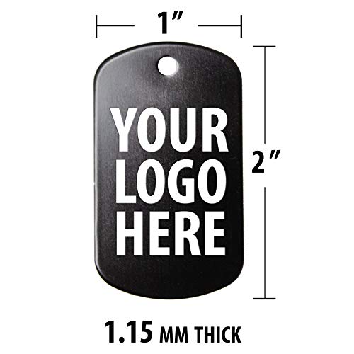 Custom Bulk Your Logo Aluminium Military Dog Tags, Black, 50 pc - Thumbnail 2