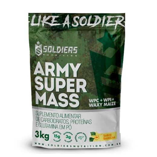 Hipercalórico Army Super Mass 3Kg - 100% Importado - Soldiers Nutrition Baunilha